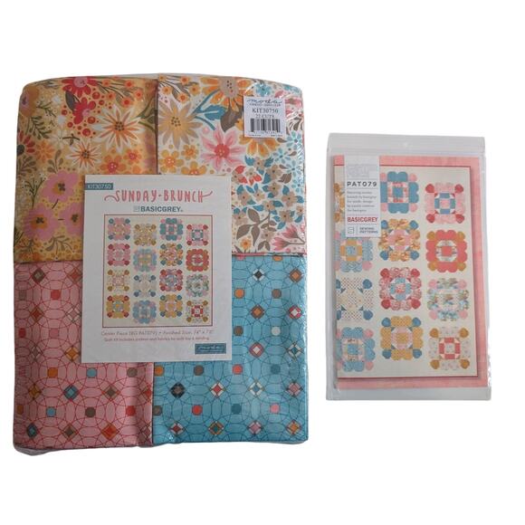 Center Piece Quilt Kit by Basic Grey for Moda Fabrics feat Sunday Brunch - Picture 2 of 11